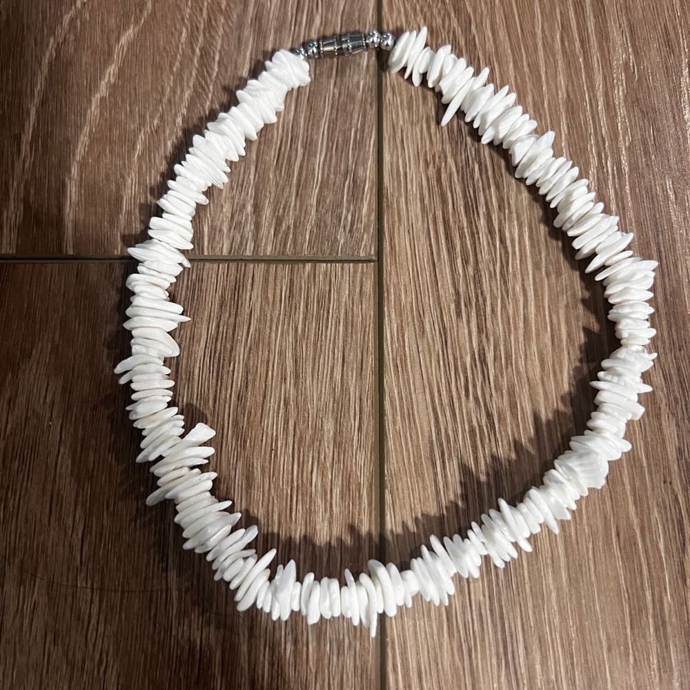 White Coral Choker Necklace with Natural Texture
